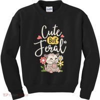 Cute But Feral Opossum Funny Possum Lovers Rodent Kids Sweatshirt thumb 0