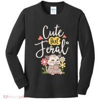 Cute But Feral Opossum Funny Possum Lovers Rodent Kids Long Sleeve Shirt thumb 0