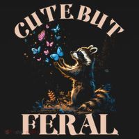 Cute But Feral Funny Raccoon Catching Butterfly Summer Gift Women's Hoodie thumb 2