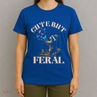 Cute But Feral Funny Raccoon Catching Butterfly Summer Gift T-Shirt thumb 4