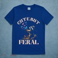 Cute But Feral Funny Raccoon Catching Butterfly Summer Gift T-Shirt thumb 5