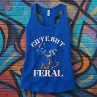 Cute But Feral Funny Raccoon Catching Butterfly Summer Gift Women's Tank Top thumb 3