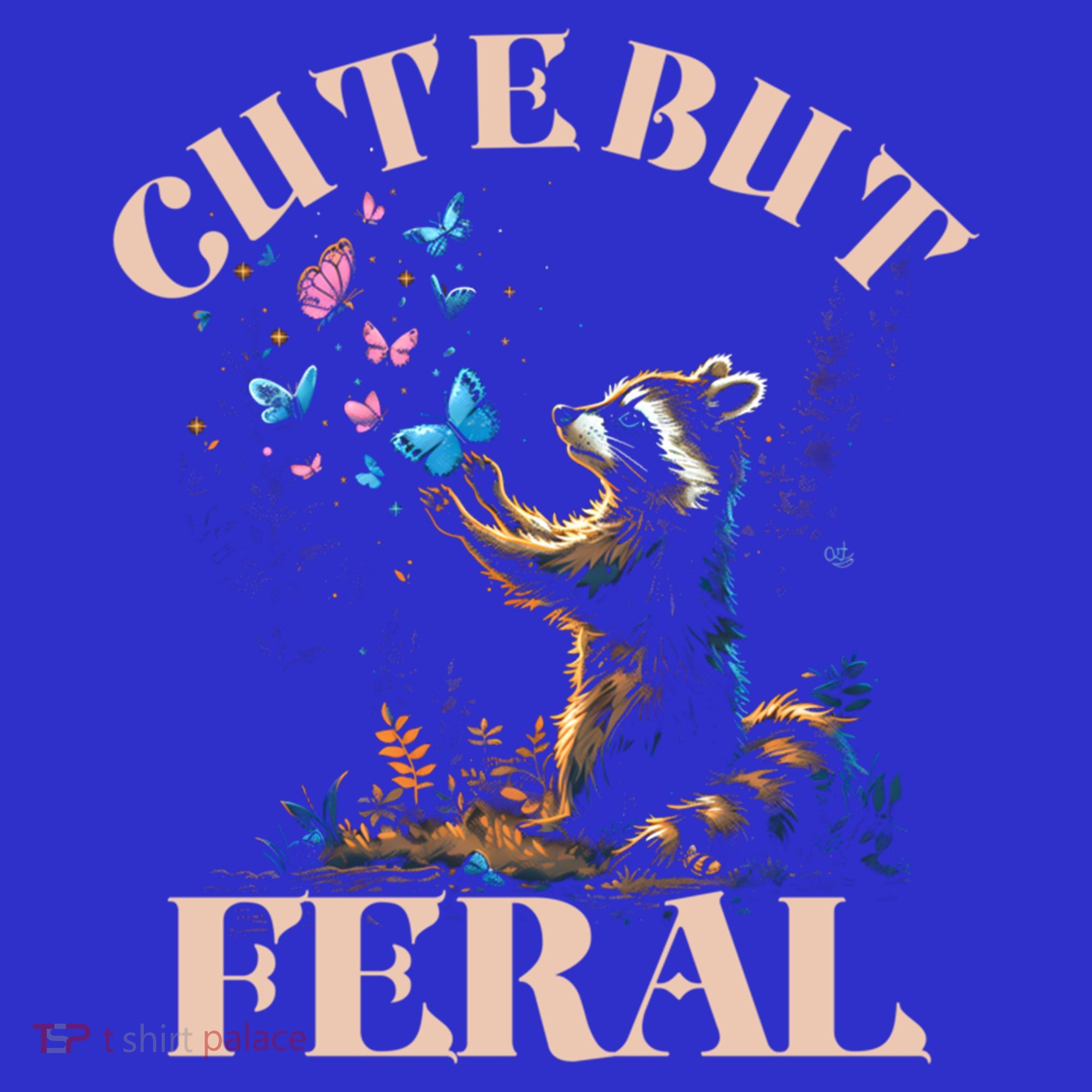 Cute But Feral Funny Raccoon Catching Butterfly Summer Gift Women's Tank Top