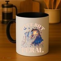 Cute But Feral Funny Raccoon Catching Butterfly Summer Great Gift Coffee Mug thumb 4