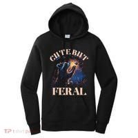 Cute But Feral Funny Raccoon Catching Butterfly Summer Great Gift Women's Hoodie thumb 0