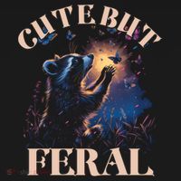 Cute But Feral Funny Raccoon Catching Butterfly Summer Great Gift Women's Hoodie thumb 2