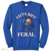 Cute But Feral Funny Raccoon Catching Butterfly Summer Great Gift Sweatshirt thumb 0