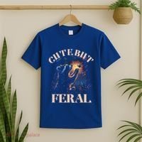 Cute But Feral Funny Raccoon Catching Butterfly Summer Great Gift T-Shirt thumb 2