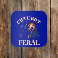 Cute But Feral Funny Raccoon Catching Butterfly Summer Great Gift Coaster thumb 0