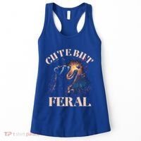 Cute But Feral Funny Raccoon Catching Butterfly Summer Great Gift Women's Tank Top thumb 0