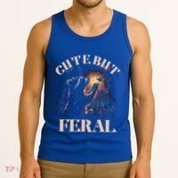 Cute But Feral Funny Raccoon Catching Butterfly Summer Great Gift Tank Top thumb 3