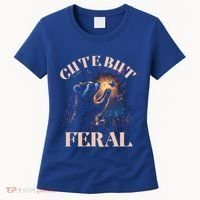 Cute But Feral Funny Raccoon Catching Butterfly Summer Great Gift Women's T-Shirt thumb 0
