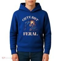 Cute But Feral Funny Raccoon Catching Butterfly Summer Great Gift Kids Hoodie thumb 4