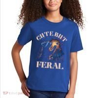 Cute But Feral Funny Raccoon Catching Butterfly Summer Great Gift Kids T-Shirt thumb 2