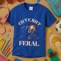 Cute But Feral Funny Raccoon Catching Butterfly Summer Great Gift Kids T-Shirt thumb 3