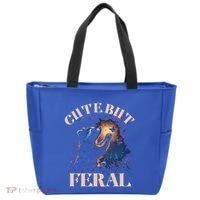 Cute But Feral Funny Raccoon Catching Butterfly Summer Great Gift Tote Bag thumb 0