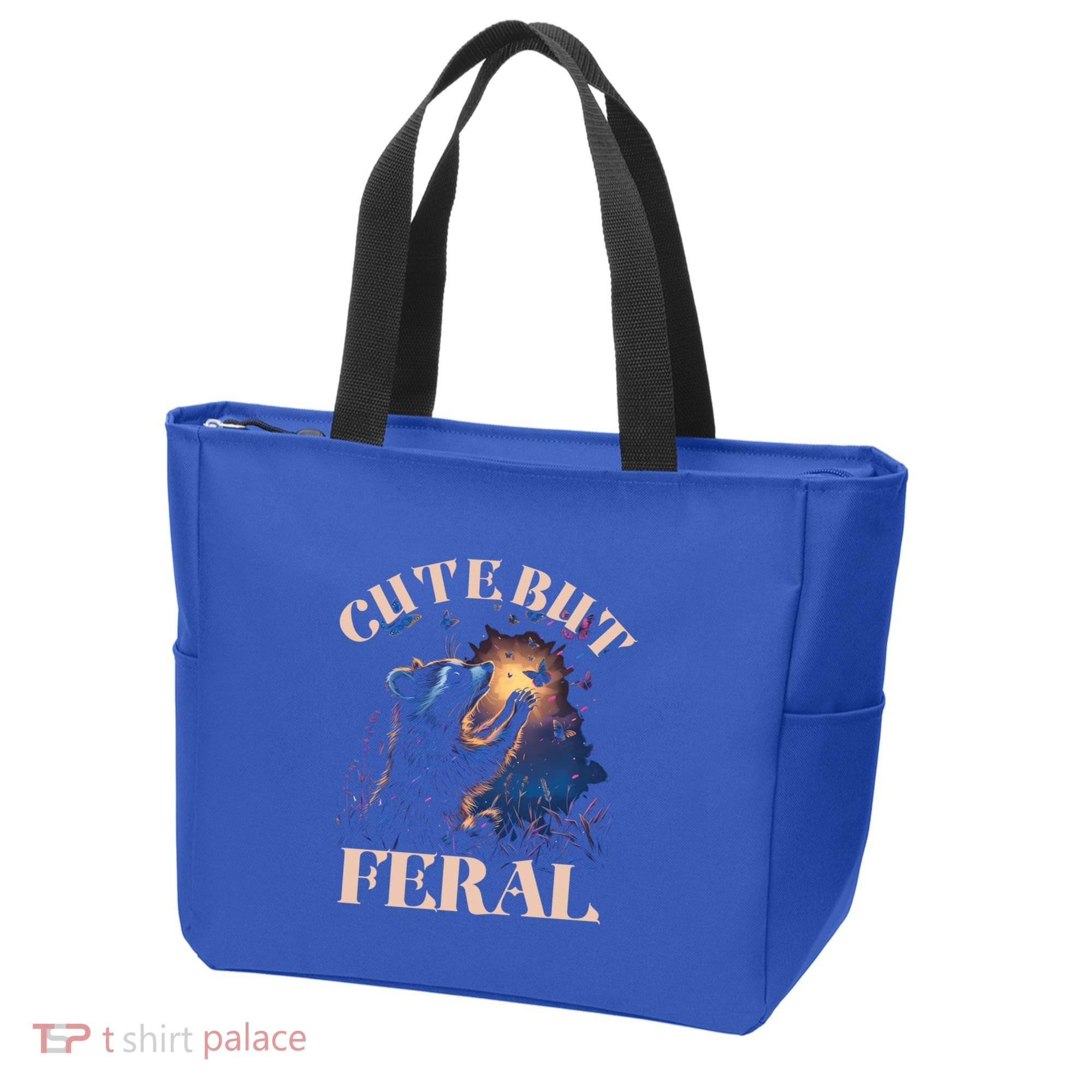 Cute But Feral Funny Raccoon Catching Butterfly Summer Great Gift Tote Bag