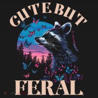 Cute But Feral Funny Raccoon Catching Butterfly Summer Gift Women's Hoodie thumb 2