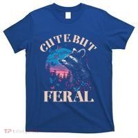 Cute But Feral Funny Raccoon Catching Butterfly Summer Gift T-Shirt thumb 0