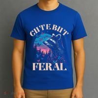 Cute But Feral Funny Raccoon Catching Butterfly Summer Gift T-Shirt thumb 3