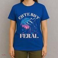 Cute But Feral Funny Raccoon Catching Butterfly Summer Gift T-Shirt thumb 4