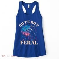 Cute But Feral Funny Raccoon Catching Butterfly Summer Gift Women's Tank Top thumb 0