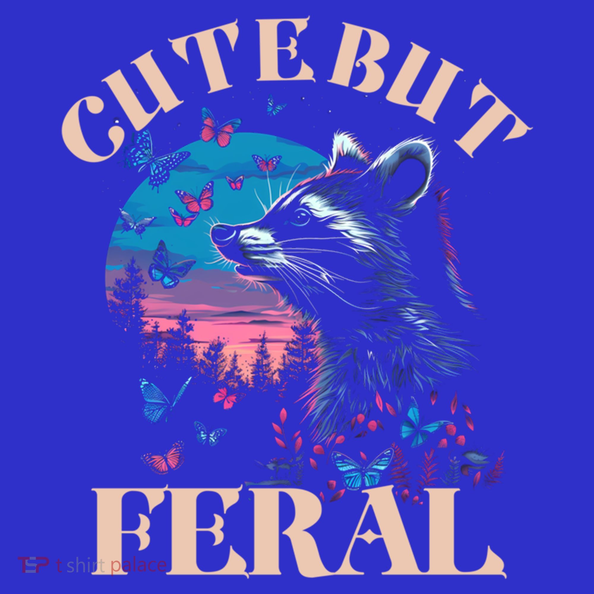 Cute But Feral Funny Raccoon Catching Butterfly Summer Gift Women's Tank Top