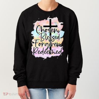 Chosen Blessed Forgiven Redeemed Christian Cross Jesus Cute Women's Sweatshirt