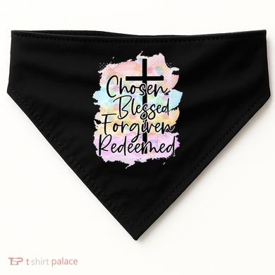 Chosen Blessed Forgiven Redeemed Christian Cross Jesus Cute USA-Made Doggie Bandana