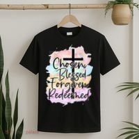 Chosen Blessed Forgiven Redeemed Christian Cross Jesus Cute T-Shirt thumb 2