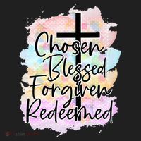 Chosen Blessed Forgiven Redeemed Christian Cross Jesus Cute Beanie thumb 2