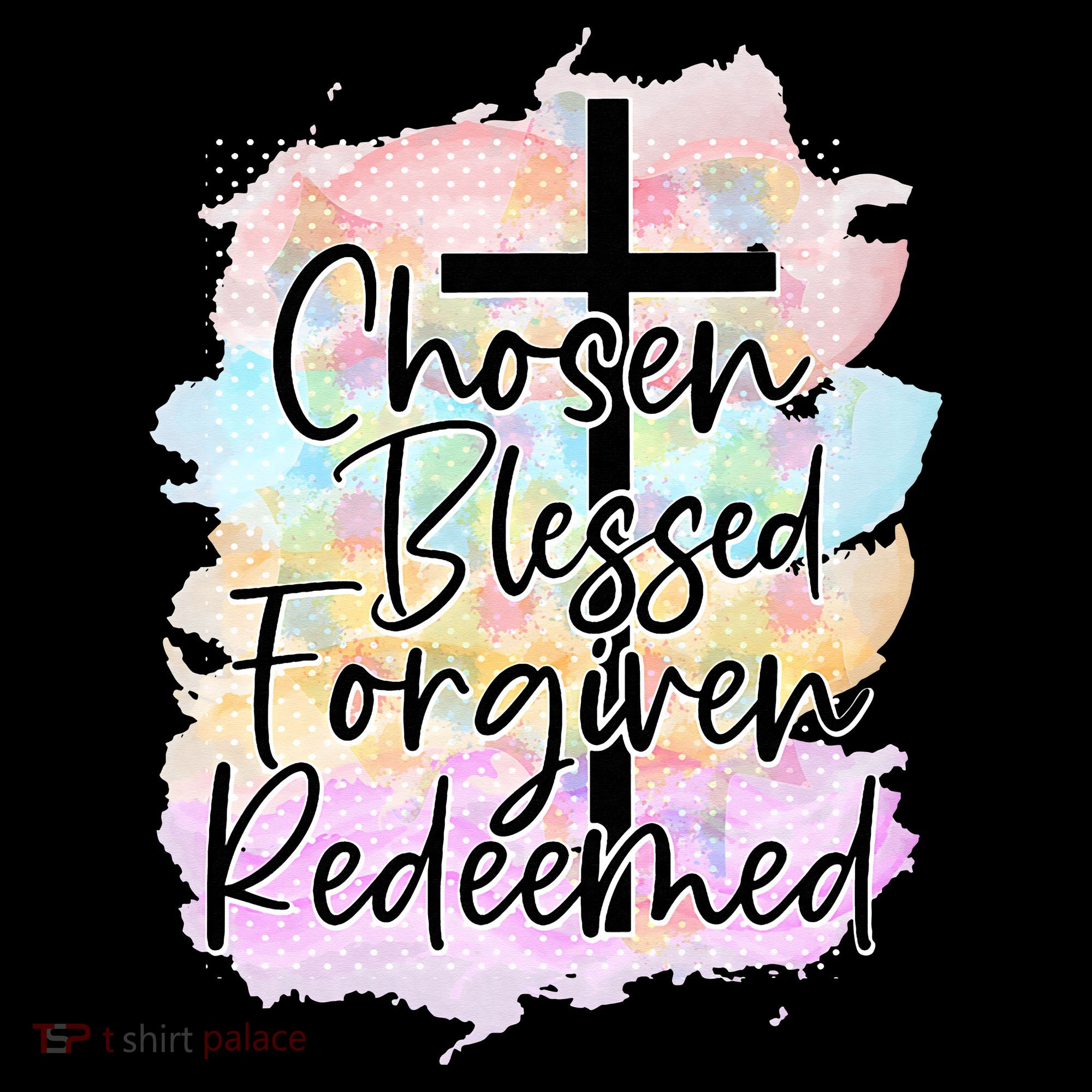 Chosen Blessed Forgiven Redeemed Christian Cross Jesus Cute Women's Hoodie