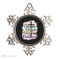 Chosen Blessed Forgiven Redeemed Christian Cross Jesus Cute Ornament thumb 0
