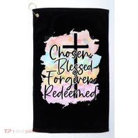Chosen Blessed Forgiven Redeemed Christian Cross Jesus Cute Golf Towel thumb 0