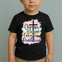 Chosen Blessed Forgiven Redeemed Christian Cross Jesus Cute Toddler T-Shirt thumb 2