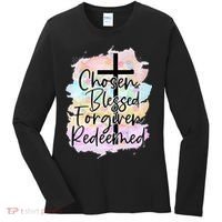 Chosen Blessed Forgiven Redeemed Christian Cross Jesus Cute Women's Long Sleeve Shirt thumb 0