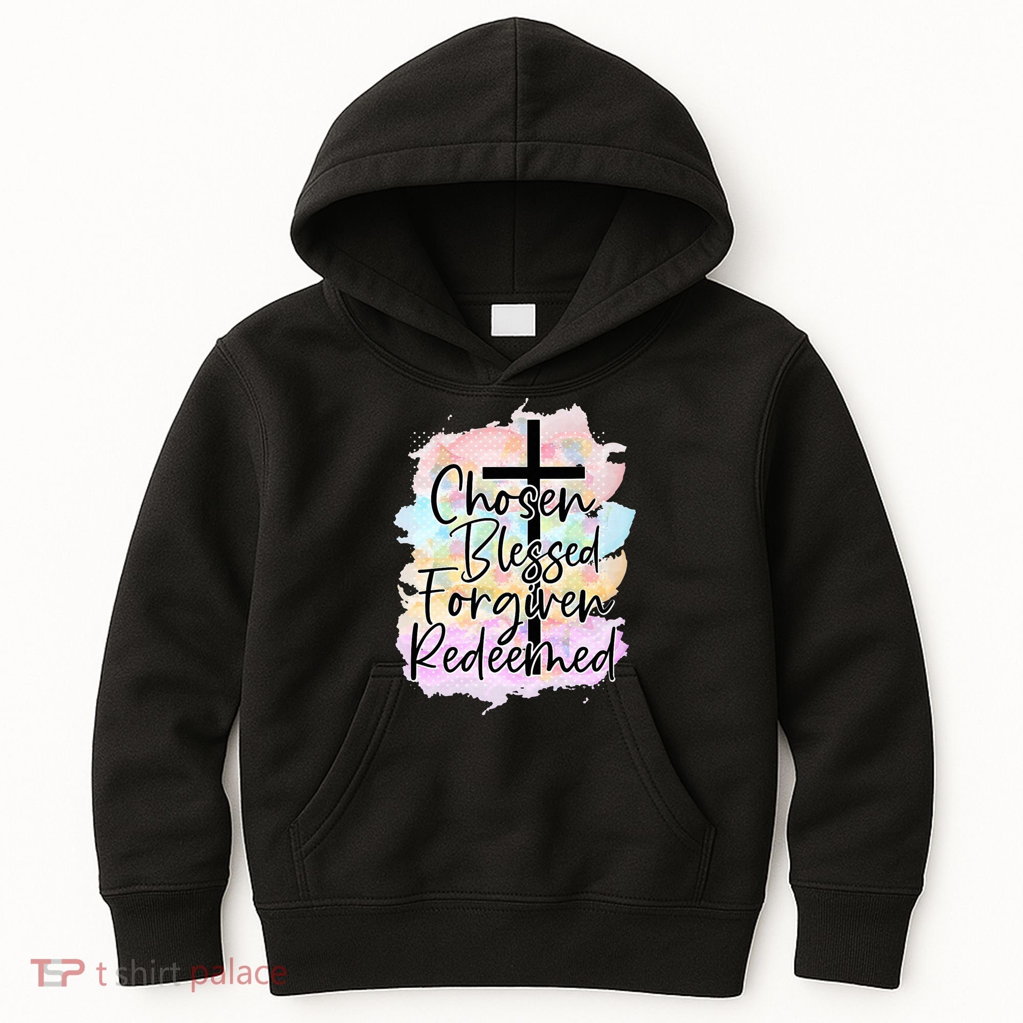 Chosen Blessed Forgiven Redeemed Christian Cross Jesus Cute Kids Hoodie
