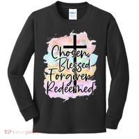 Chosen Blessed Forgiven Redeemed Christian Cross Jesus Cute Kids Long Sleeve Shirt thumb 0