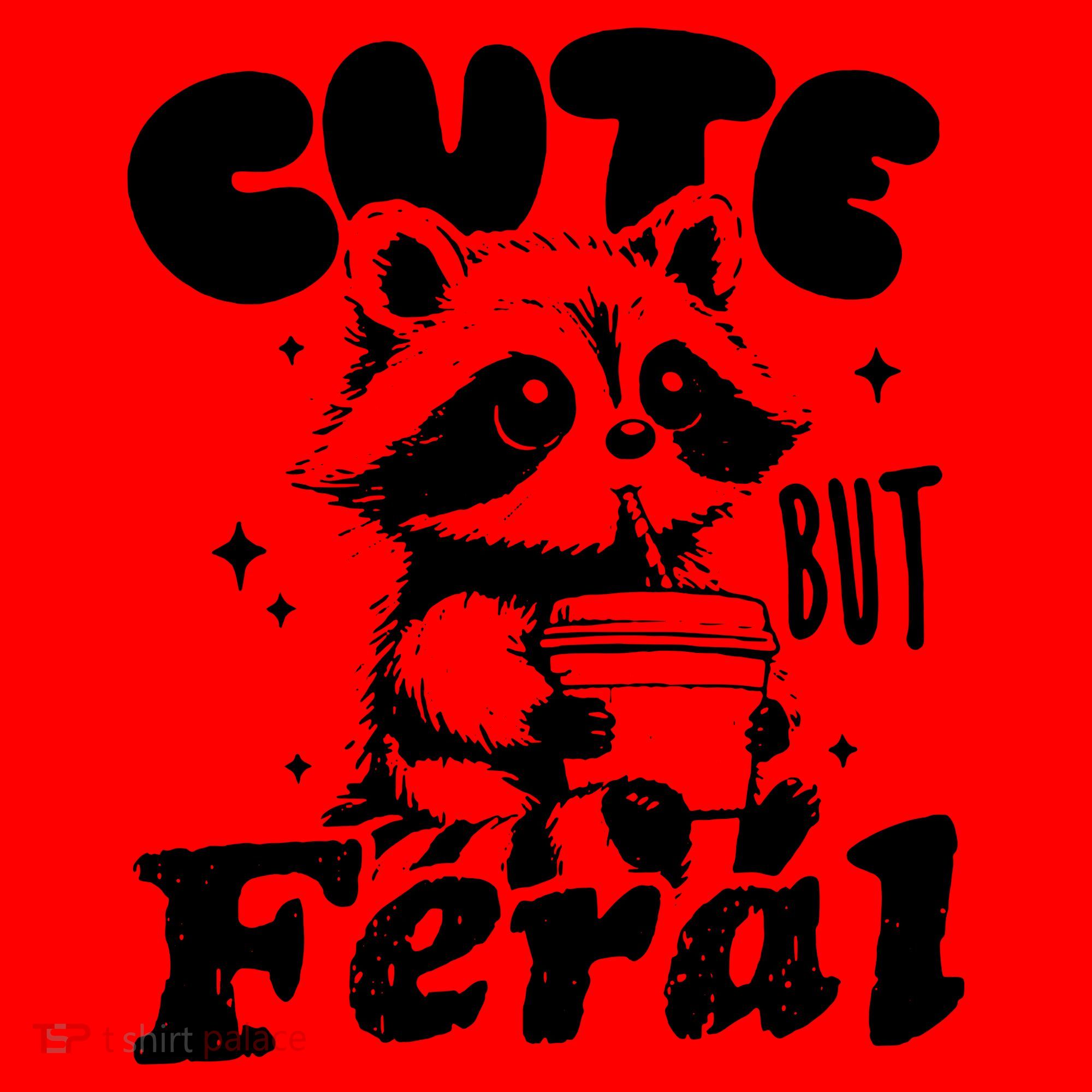 Cute But Feral Raccoon Funny Sarcastic Quote Santa Hat