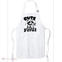 Cute But Feral Raccoon Funny Sarcastic Quote Apron thumb 0
