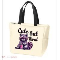 Cute But Feral Raccoon Funny Meme Tote Bag thumb 3
