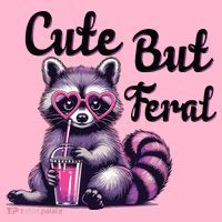Cute But Feral Raccoon Funny Meme Coaster thumb 2