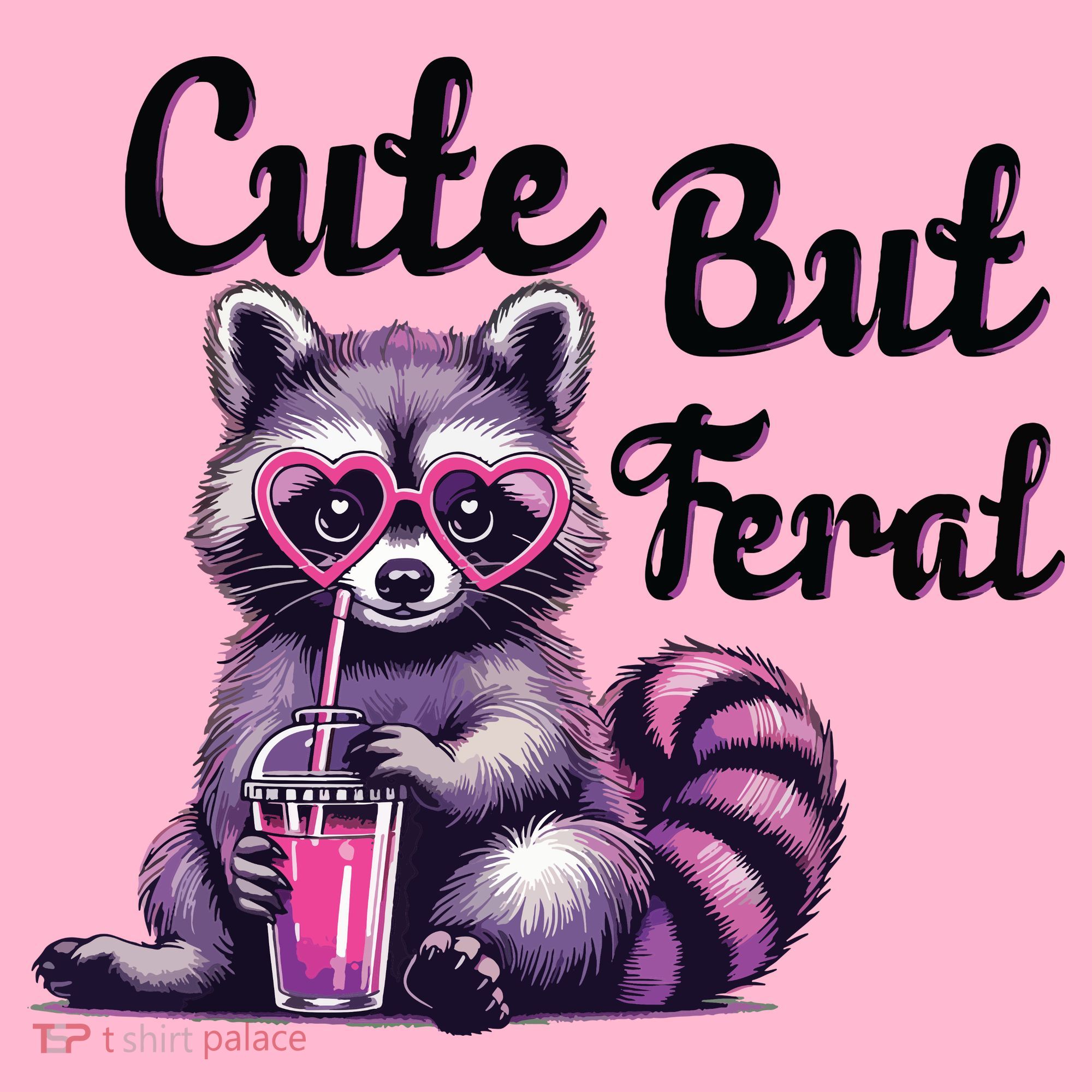 Cute But Feral Raccoon Funny Meme Coaster