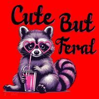 Cute But Feral Raccoon Funny Meme Santa Hat thumb 1