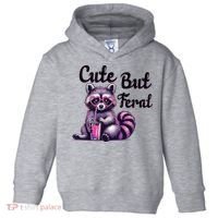 Cute But Feral Raccoon Funny Meme Toddler Hoodie thumb 0