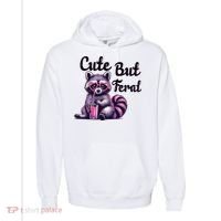 Cute But Feral Raccoon Funny Meme Comfort Colors Garment-Dyed Hooded Sweatshirt thumb 0