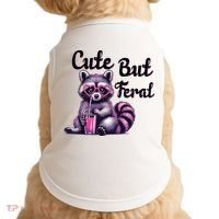 Cute But Feral Raccoon Funny Meme Doggie Tank thumb 0