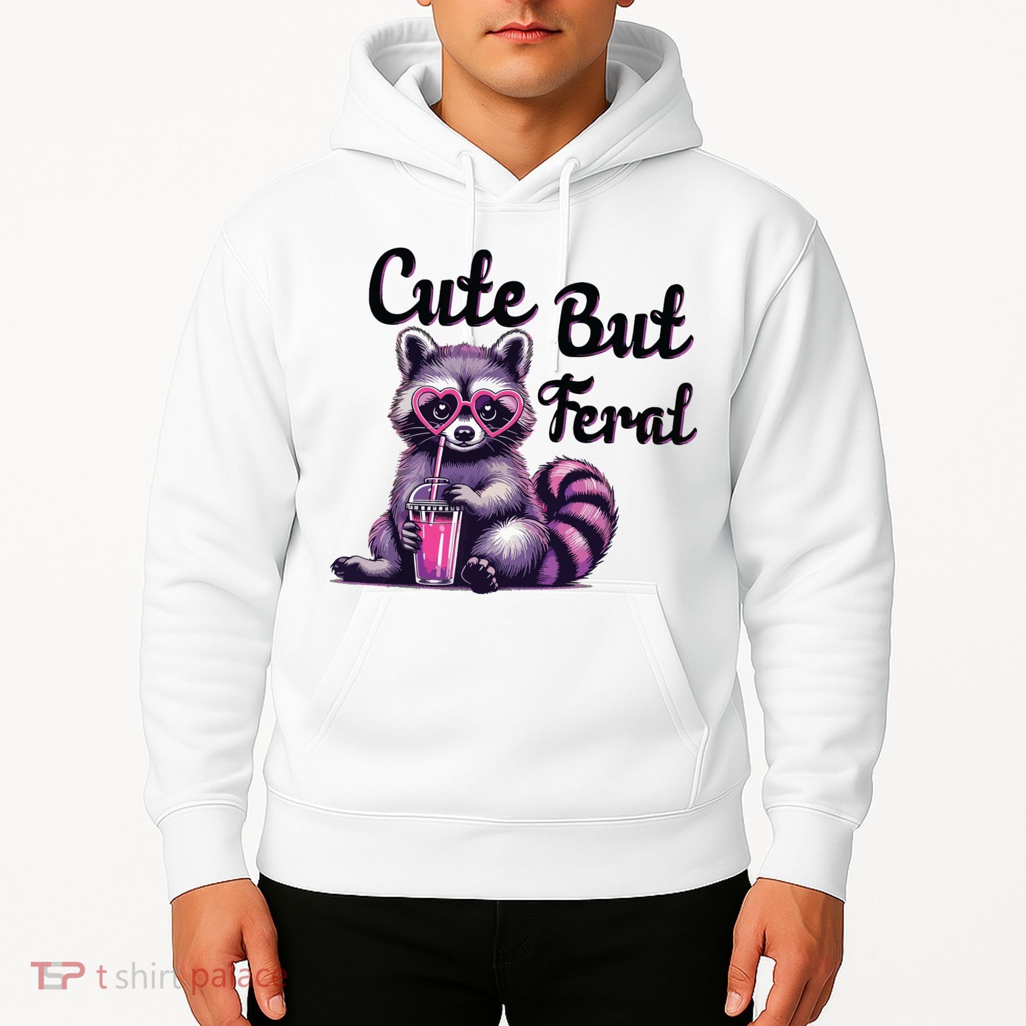 Cute But Feral Raccoon Funny Meme Hoodie