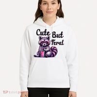 Cute But Feral Raccoon Funny Meme Hoodie thumb 5