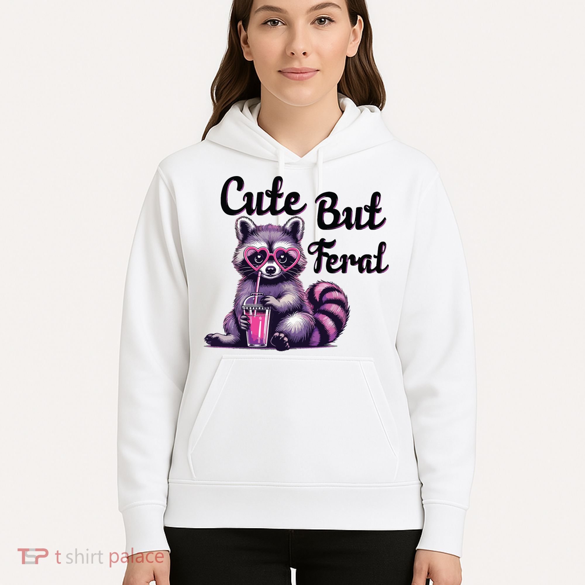 Cute But Feral Raccoon Funny Meme Hoodie